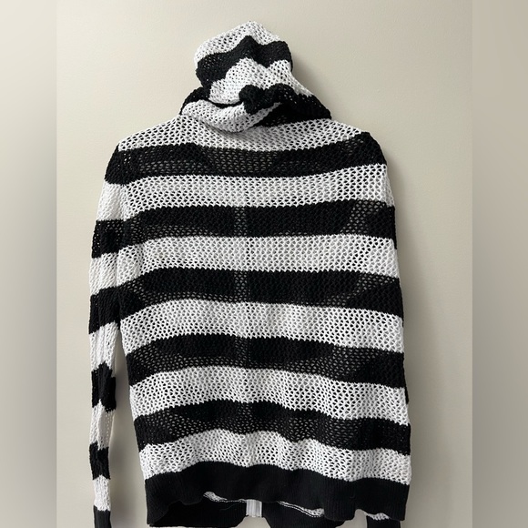 1X Quacker Factory Mesh Swimsuit Cover Up or Zipper Mesh Jacket Hoodie Black - Picture 4 of 5